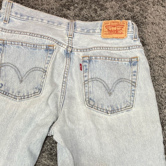 Levi’s 550 relaxed tapered high rise light blue cotton denim jeans size 12L - Picture 7 of 16